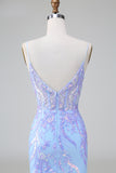 Sparkly Blue Corset Sequins Bodycon Short Prom Dress