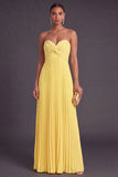 Pink and Orange Front Twisted Sweetheart Pleated Long Formal Dress