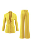 Fuchsia 2 Piece Notched Lapel Business Suits with Pockets