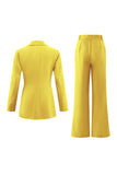 Fuchsia 2 Piece Notched Lapel Business Suits with Pockets