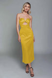 Dusty Blue Satin Sheath Sweetheart Keyhole Maxi Formal Dress