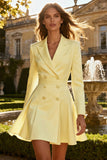 White Peak Lapel Double Breasted A Line Short Blazer Wedding Dress