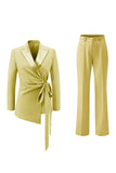 Lilac Peak Lapel 2 Piece Women Prom Suits with Sash