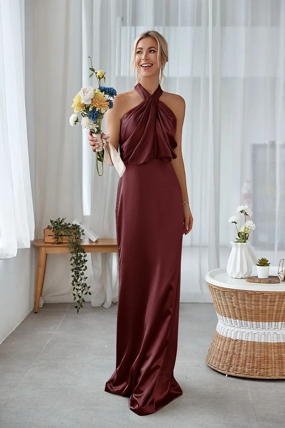 Satin Burgundy Bridesmaid Dresses Uk High Street Rent Asos Edition