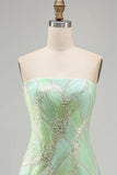 Sparkly Mint Green Sequin Bodycon Short Cocktail Dress