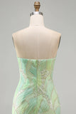Sparkly Mint Green Sequin Bodycon Short Cocktail Dress