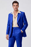Black Peak Lapel Long Sleeves 2 Piece Single Breasted Men Suits