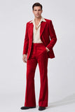 Black Peak Lapel Long Sleeves 2 Piece Single Breasted Men Suits