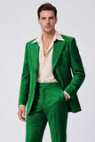 Black Peak Lapel Long Sleeves 2 Piece Single Breasted Men Suits