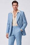 Black Peak Lapel Long Sleeves 2 Piece Single Breasted Men Suits