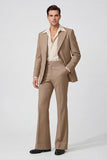 Black Peak Lapel Long Sleeves 2 Piece Single Breasted Men Suits