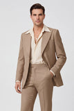 Black Peak Lapel Long Sleeves 2 Piece Single Breasted Men Suits