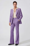 Black Peak Lapel Long Sleeves 2 Piece Single Breasted Men Suits