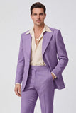 Black Peak Lapel Long Sleeves 2 Piece Single Breasted Men Suits
