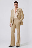 Black Peak Lapel Long Sleeves 2 Piece Single Breasted Men Suits