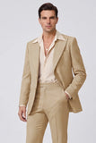 Black Peak Lapel Long Sleeves 2 Piece Single Breasted Men Suits