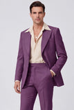 Black Peak Lapel Long Sleeves 2 Piece Single Breasted Men Suits