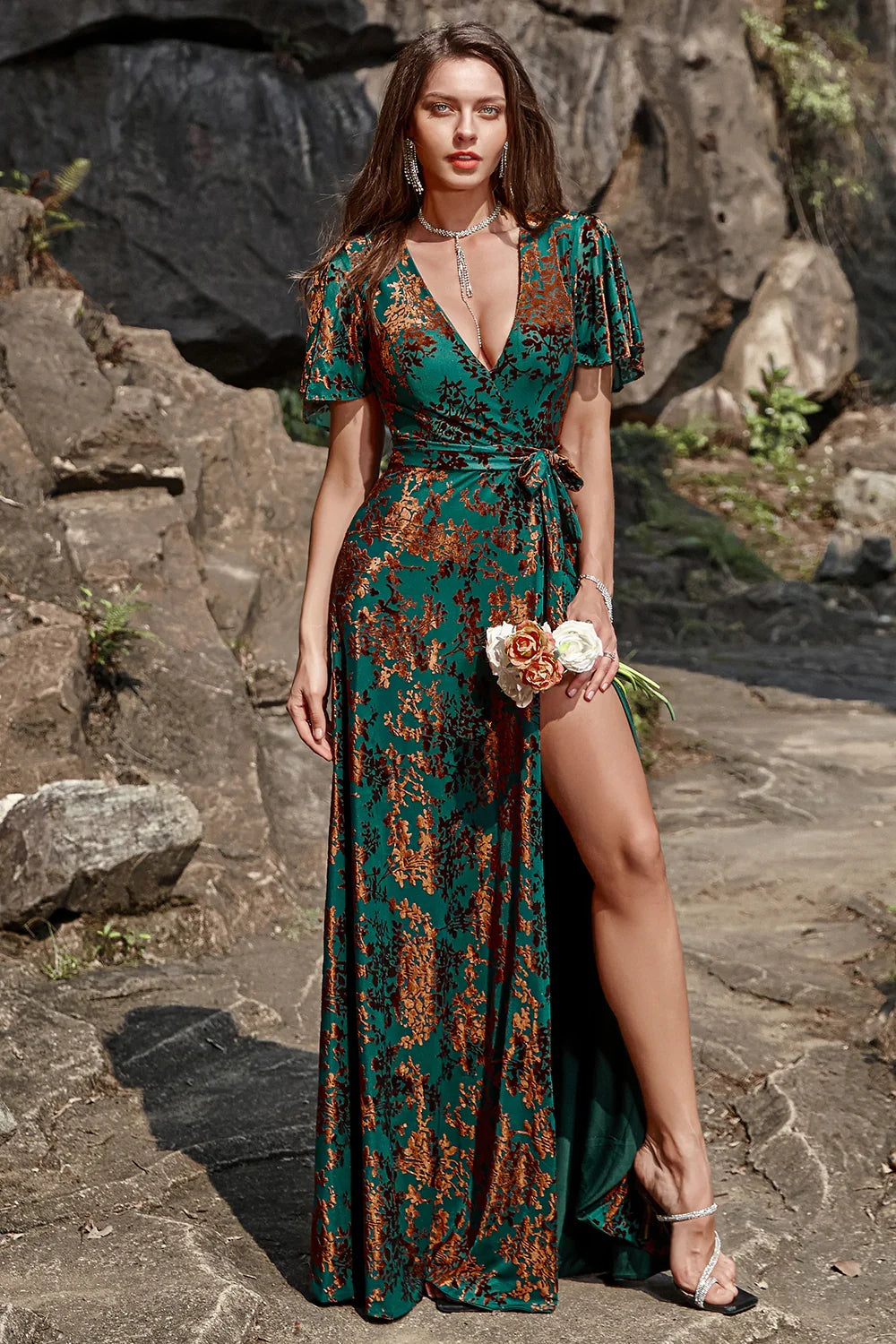 dark green wedding guest dresses A Line Spaghetti Straps Dark Green Long Wedding Guest Dress