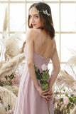 Blush High Low Chiffon Bridesmaid Dress