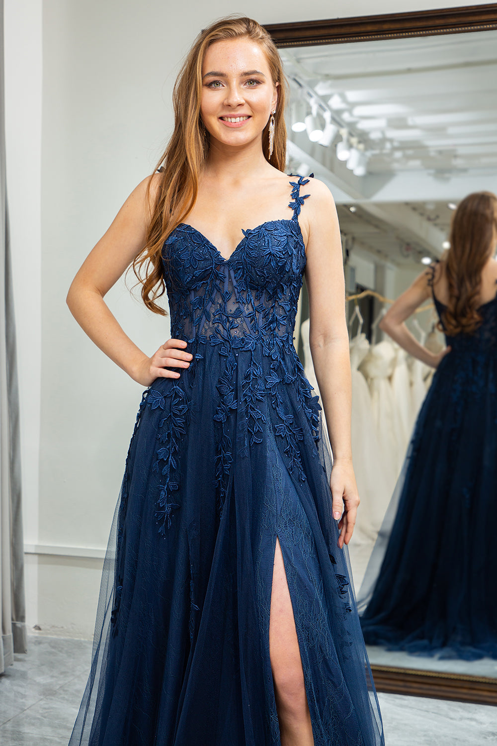 Navy Blue Prom Dresses Uk Tulle Dress With Petite Long Prom