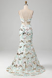 White Two-Piece Sparkly Mermaid Prom Dress with Slit