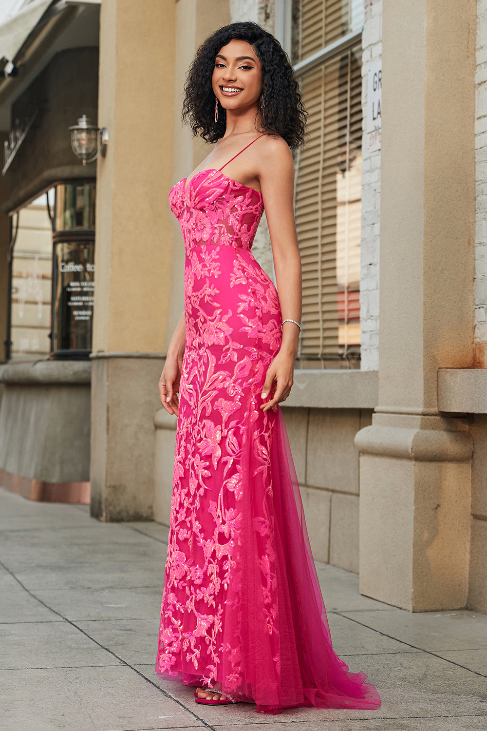 Mermaid Fuchsia Long Prom Dress with Appliques Mermaid Fuchsia Long Prom Dress with Appliques