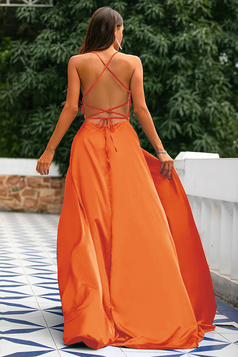 Leely Women Royal Blue Prom Dress A-Line Spaghetti Straps Backless Long Satin Evening Dress with Slit leelyuk Leely Women Royal Blue Prom Dress A-Line Spaghetti Straps Backless Long Satin Evening Dress with Slit leelyuk