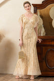 Sparkly Grey Beading Mermaid Mother of Bride Dress
