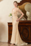 Sparkly Golden Mermaid Beading Mother of Bride Dress