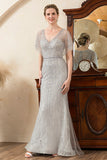 Sparkly Golden Mermaid Beading Mother of Bride Dress