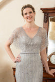 Sparkly Golden Mermaid Beading Mother of Bride Dress