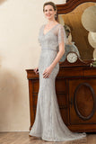 Sparkly Golden Mermaid Beading Mother of Bride Dress