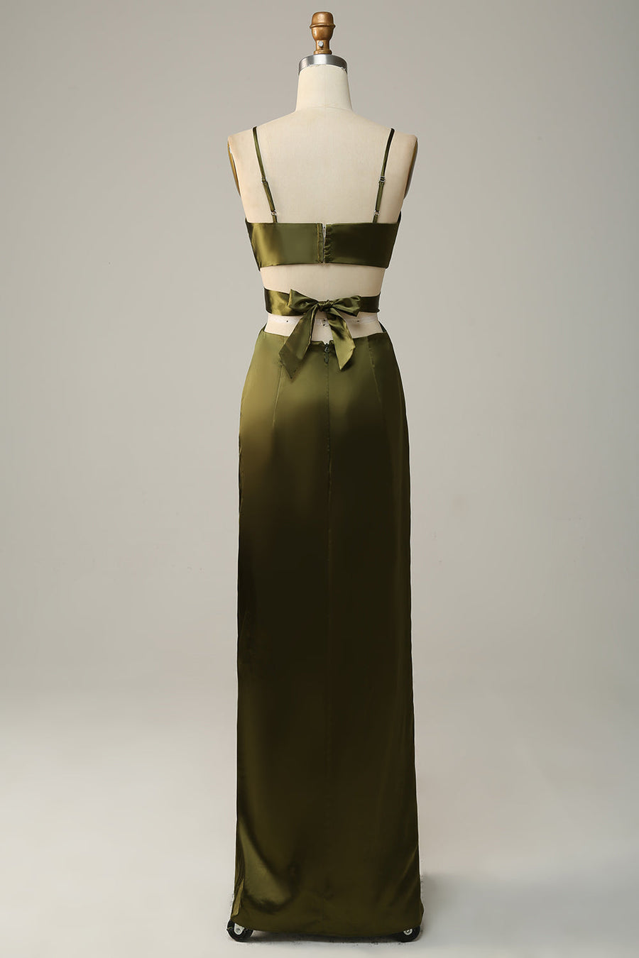 navy coral bridesmaid dresses Olive Green Color Bridesmaid Dresses Asymmetrical V-Neck Spaghetti Str