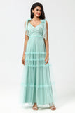 Keeper of My Heart A-Line V Neck Dusty Pink Long Bridesmaid Dress with Beading