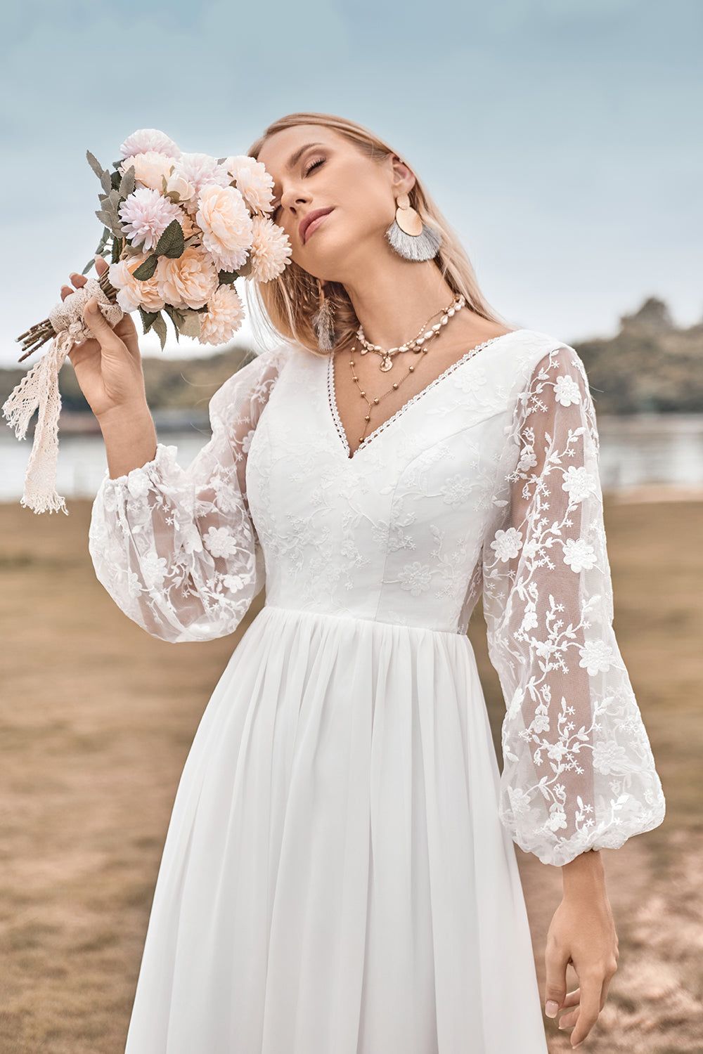 boho wedding dress online uk Flora | Botanical Colorful Unique Boho Wedding Dress | Floral Bridal Gown | Open Back Bohemian Dress | SAMPLE