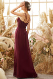 Burgundy Chiffon Bridesmaid Dress