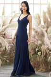 V Neck Chiffon Bridesmaid Dress